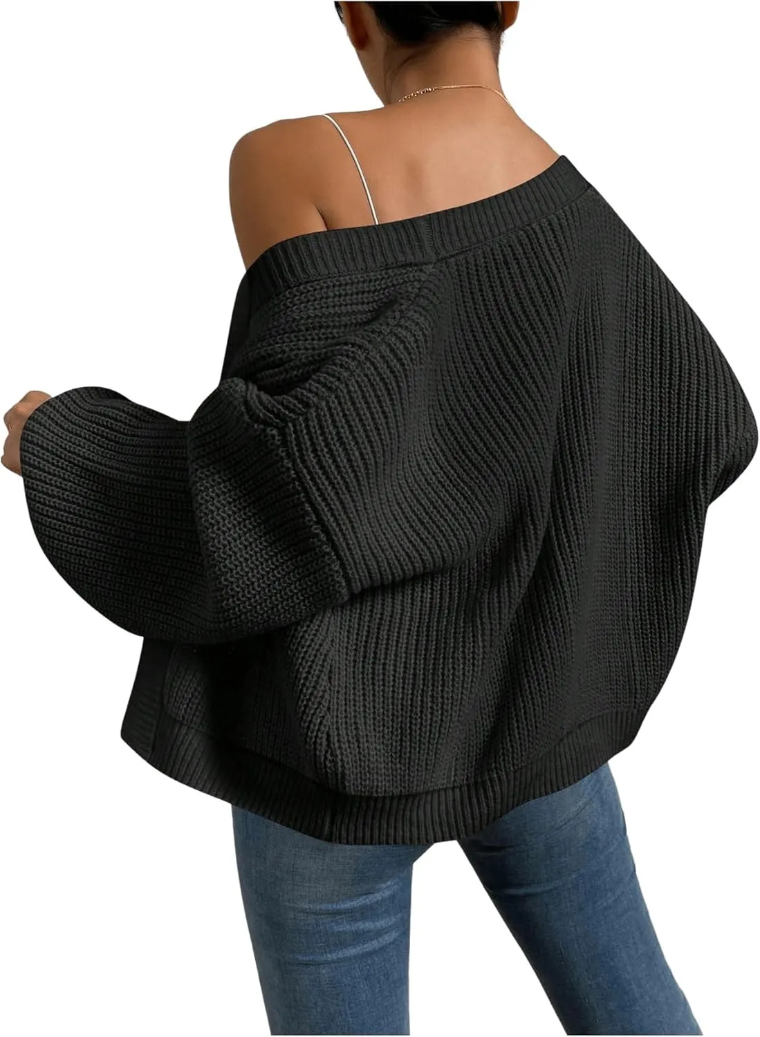 SHENHE Women's Color Block Open Front Long Sleeve Ribbed Knit Cropped Cardigan Sweaters