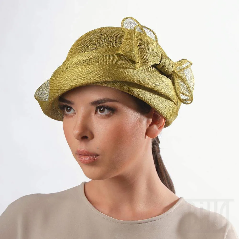 Sinamay cloche with bow