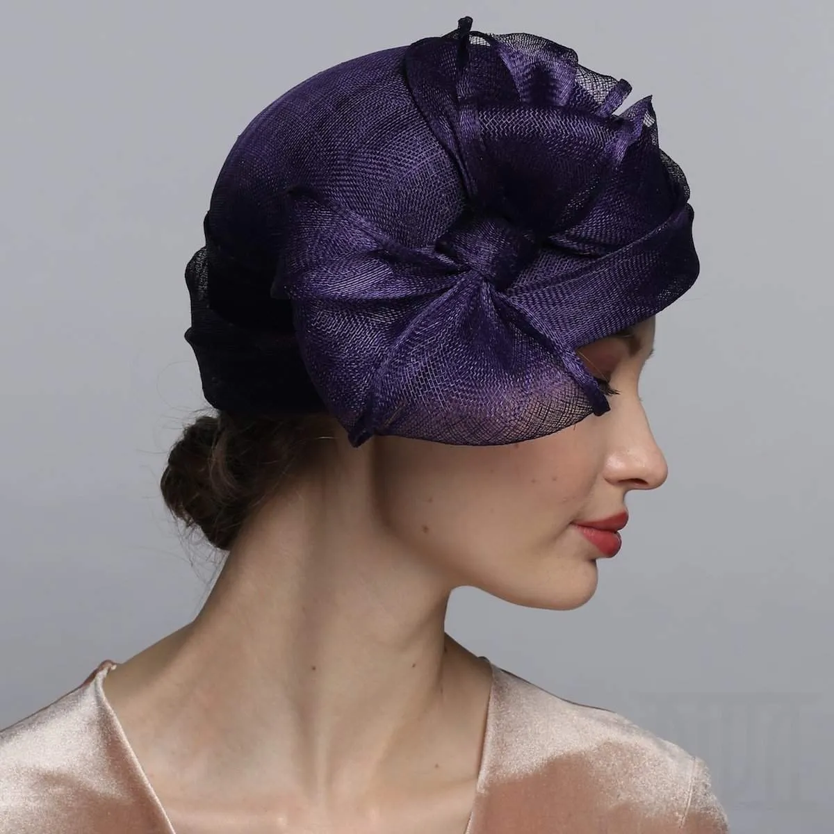 Sinamay cloche with bow