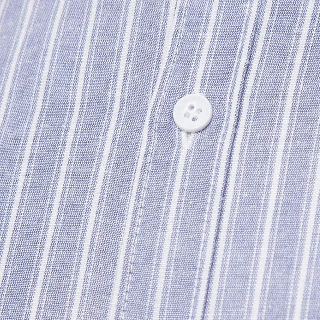 Slim Fit Dress Shirts for Men Striped Long Sleeve Button Down Shirt Big and Tall Casual Business Work Formal Tops