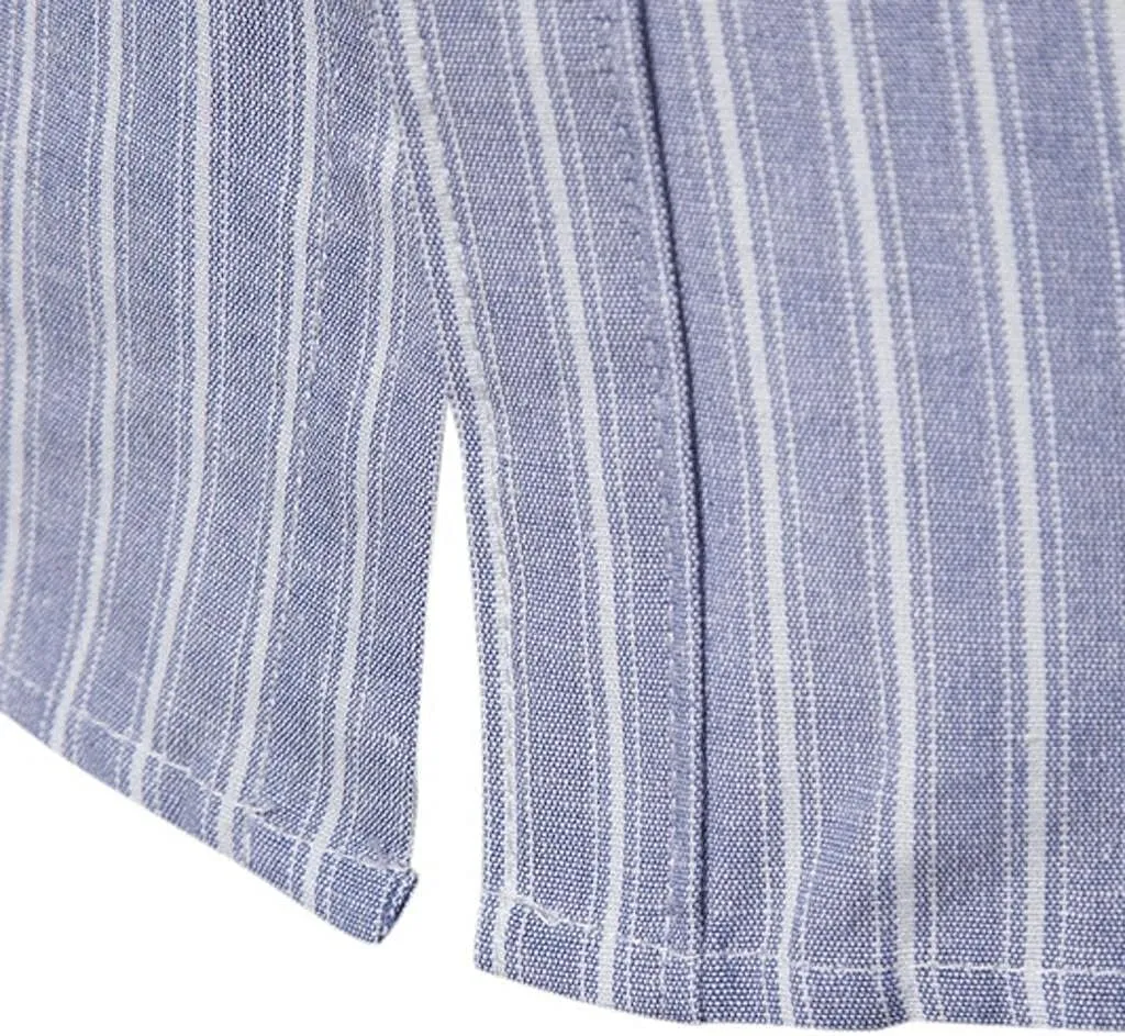 Slim Fit Dress Shirts for Men Striped Long Sleeve Button Down Shirt Big and Tall Casual Business Work Formal Tops