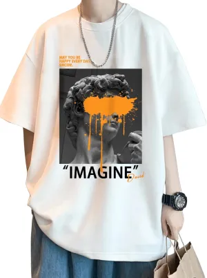 SOLY HUX Men's Graphic Tees Figure Letter Print Short Sleeve Designer T Shirt Summer Tee Tops