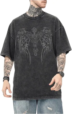 SOLY HUX Men's T-Shirts Vintage Oversized Short Sleeve Tees Streetwear Graphic Tshirt Tops