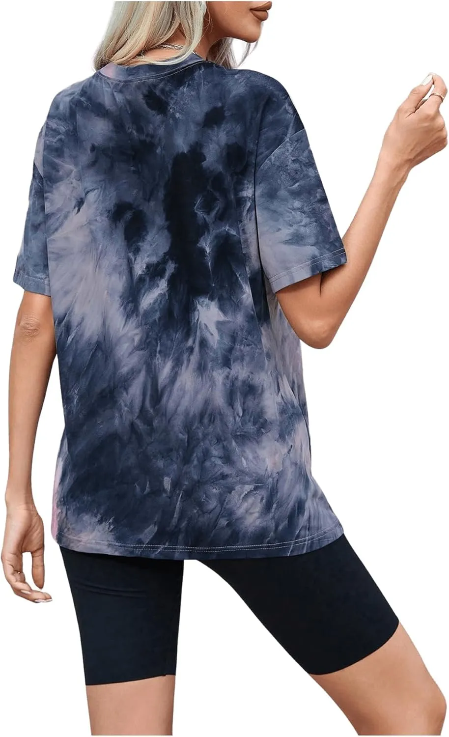 SOLY HUX Women's Tie Dye Shirt Short Sleeve Round Neck Tees Casual T Shirts Summer Tops