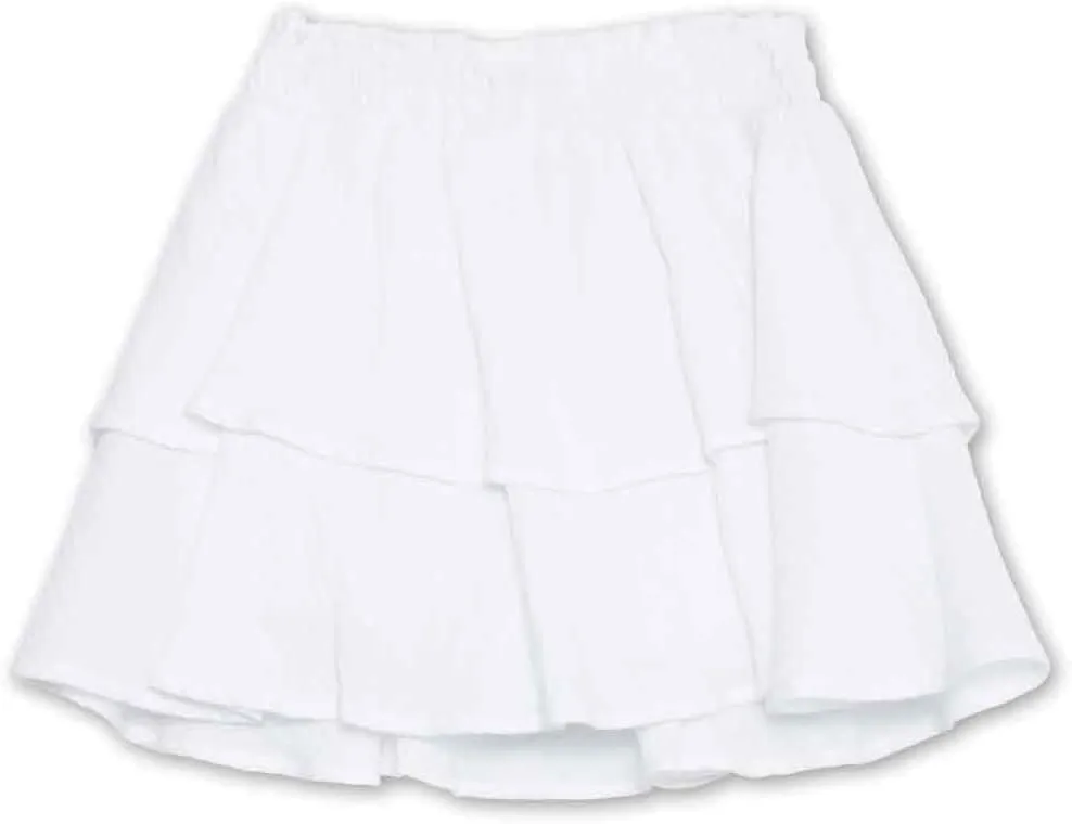 Speechless Girls' Cotton Smocked Waist Tiered Short Skirt