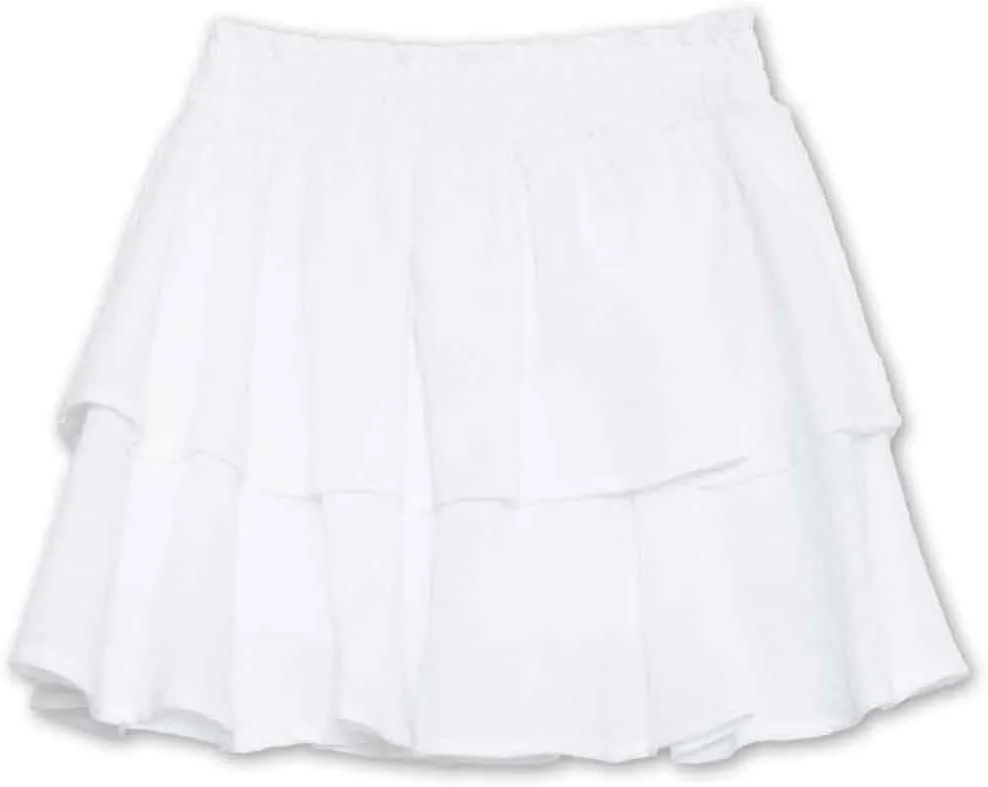 Speechless Girls' Cotton Smocked Waist Tiered Short Skirt