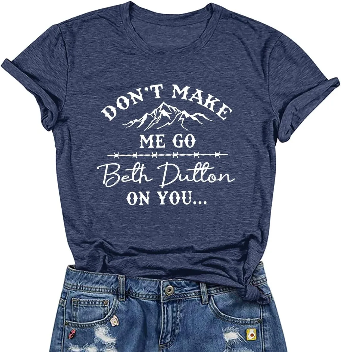 SRHJOPNFR Don't Make Me Go Shirts Women Vintage Graphic Country Shirt Tops