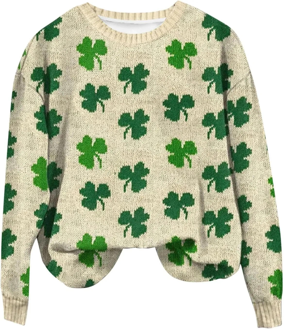 St. Patricks Day Shirts For Women Long Sleeve Crewneck Irish Sweatshirts Oversized Saint Patty's Pullover Tops
