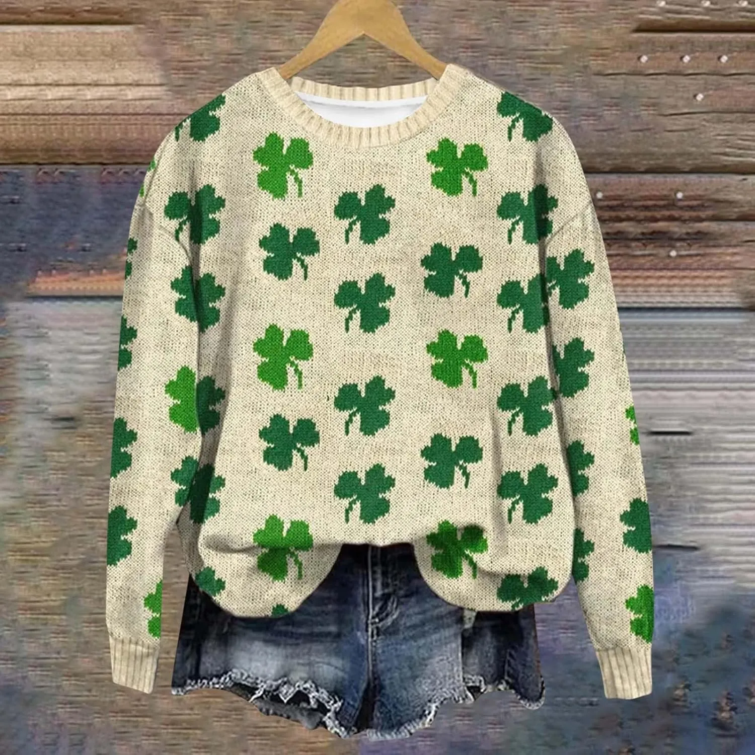 St. Patricks Day Shirts For Women Long Sleeve Crewneck Irish Sweatshirts Oversized Saint Patty's Pullover Tops