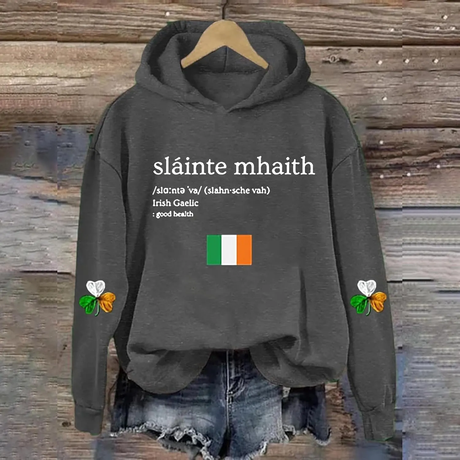 St Patricks Day Sweatshirt Women Funny Plus Size Hoodie St Patty's Day Clothes