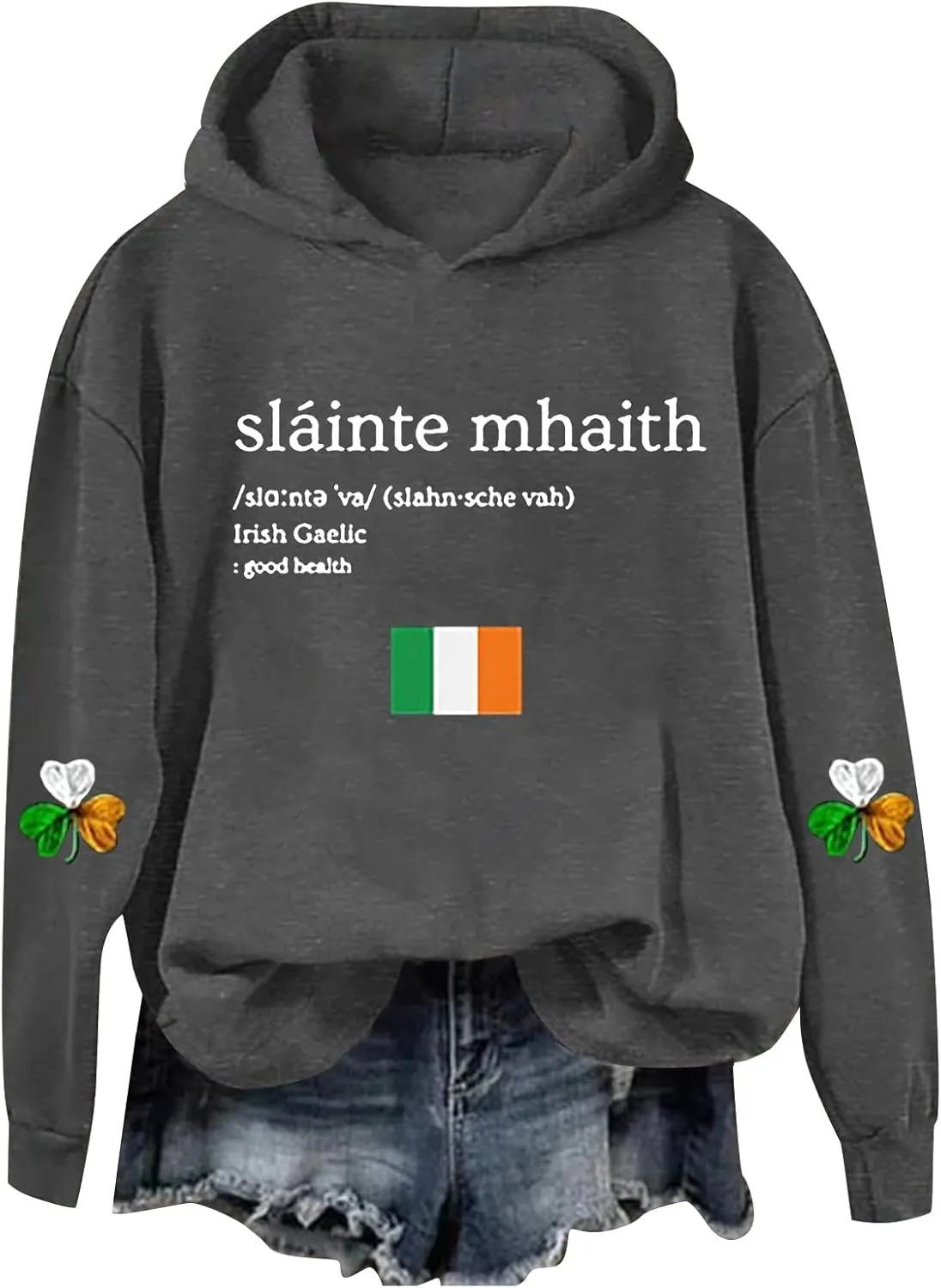 St Patricks Day Sweatshirt Women Funny Plus Size Hoodie St Patty's Day Clothes