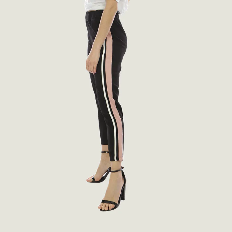 Stripe Jogger Black
