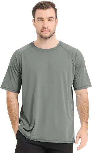Sun Protection T-Shirts Short Sleeve Athletic Shirts for Men Quick Dry UPF 50  Workout for Running Fishing Hiking