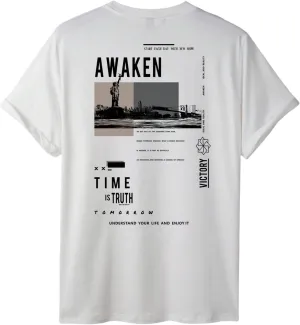 SweatyRocks Men's Short Sleeve Crew Neck Tees Slogan Letter Graphic Loose T-Shirt Summer