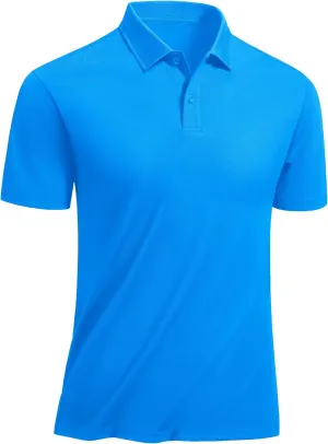 TACVASEN Polo Shirts for Men Short Sleeve Quick-Dry Breathable Pique Golf Polo Solid Cotton Polo T-Shirts