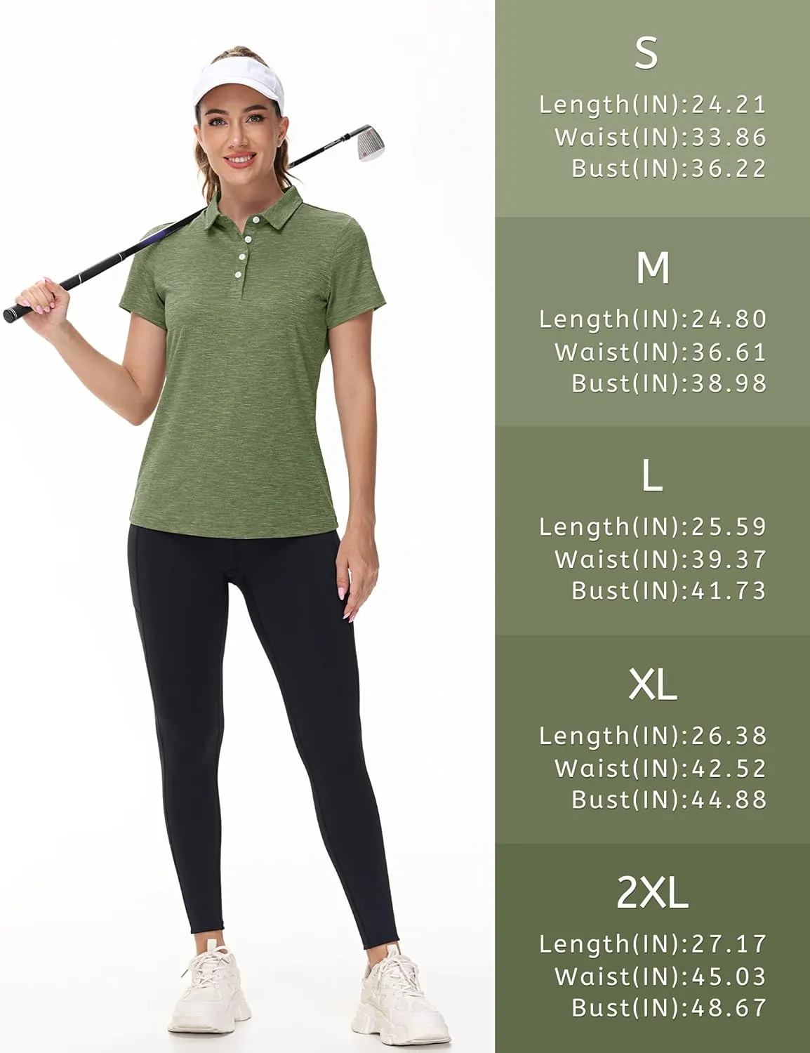 TACVASEN Polo Shirts for Women Short Sleeve Golf Shirts 4-Button Quick Dry Workout Tops Collared for Work Running Tennis