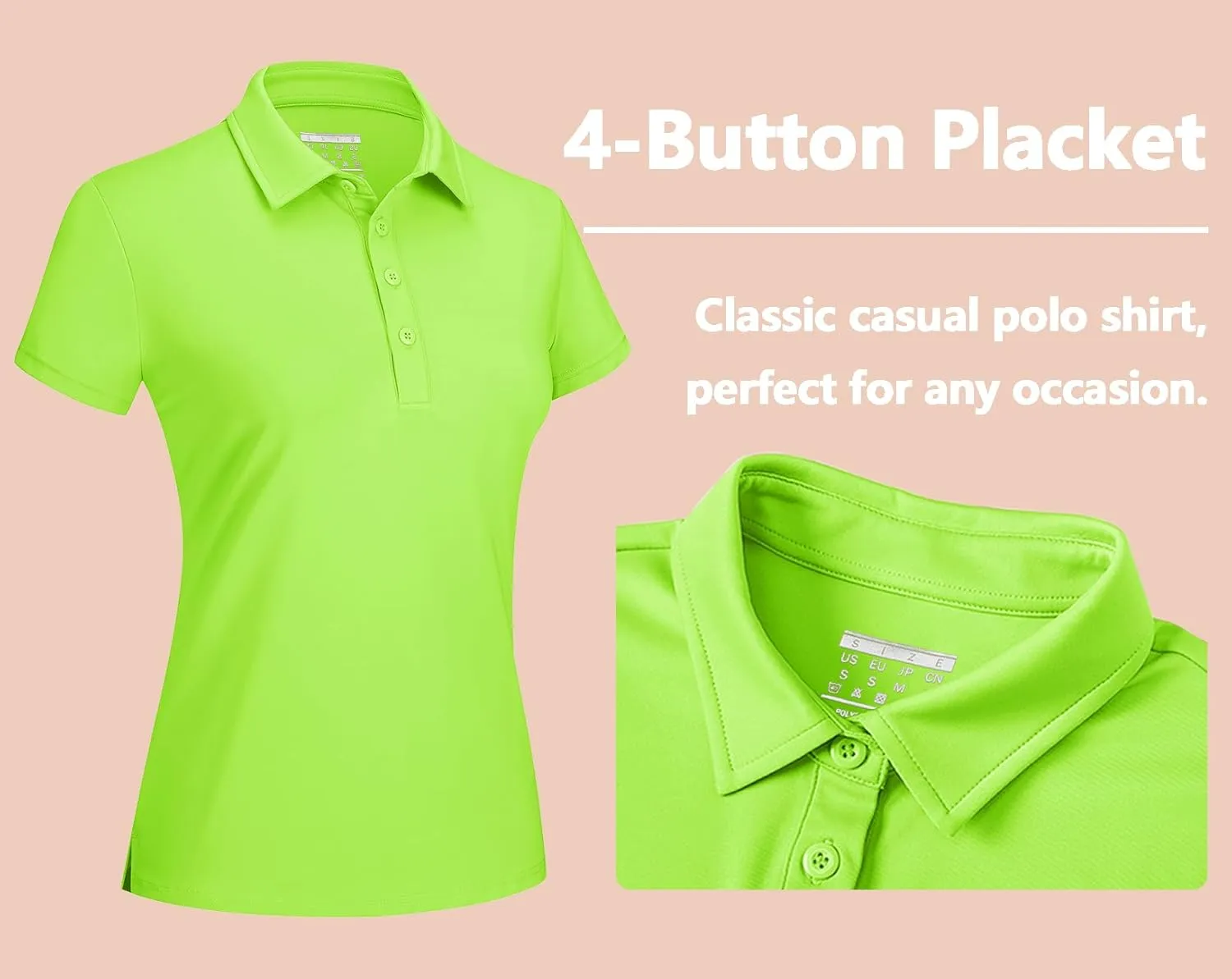 TACVASEN Women's Golf Polo Shirts Short Sleeve UPF 50  Sun Protection Golf Shirts for Women Quick Dry Collared Polos