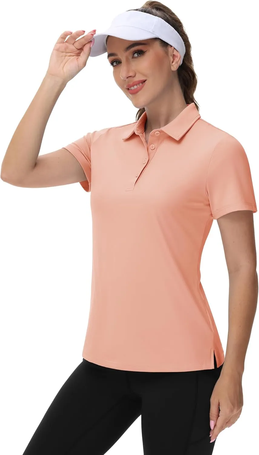 TACVASEN Women's Golf Polo Shirts Short Sleeve UPF 50  Sun Protection Golf Shirts for Women Quick Dry Collared Polos