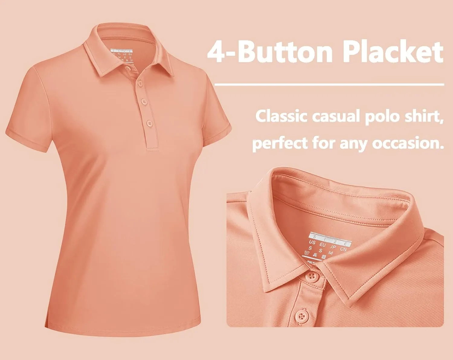 TACVASEN Women's Golf Polo Shirts Short Sleeve UPF 50  Sun Protection Golf Shirts for Women Quick Dry Collared Polos