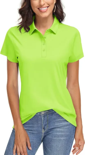 TACVASEN Women's Golf Polo Shirts Short Sleeve UPF 50  Sun Protection Golf Shirts for Women Quick Dry Collared Polos