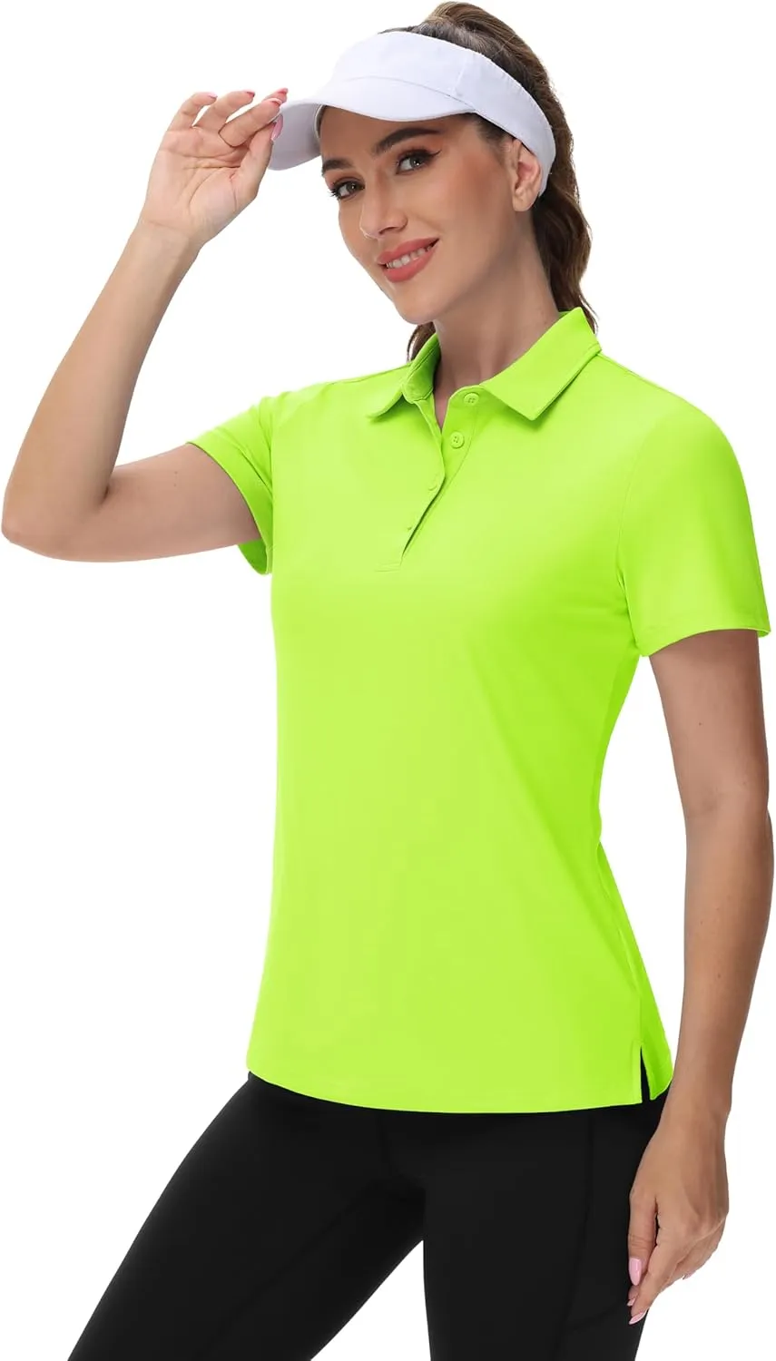 TACVASEN Women's Golf Polo Shirts Short Sleeve UPF 50  Sun Protection Golf Shirts for Women Quick Dry Collared Polos