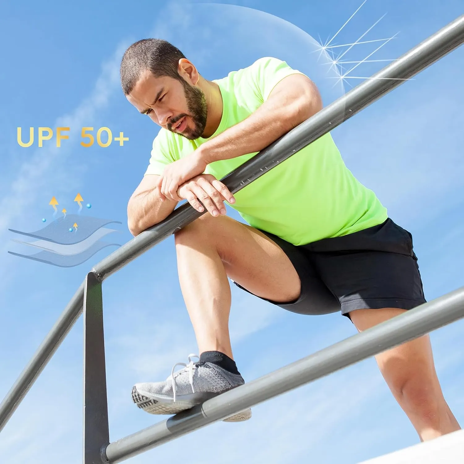 TanBridge 5 Pack Men's Athletic T Shirts Quick Dry Lightweight Short Sleeve Running Shirts for Running Workout Hiking Fishing