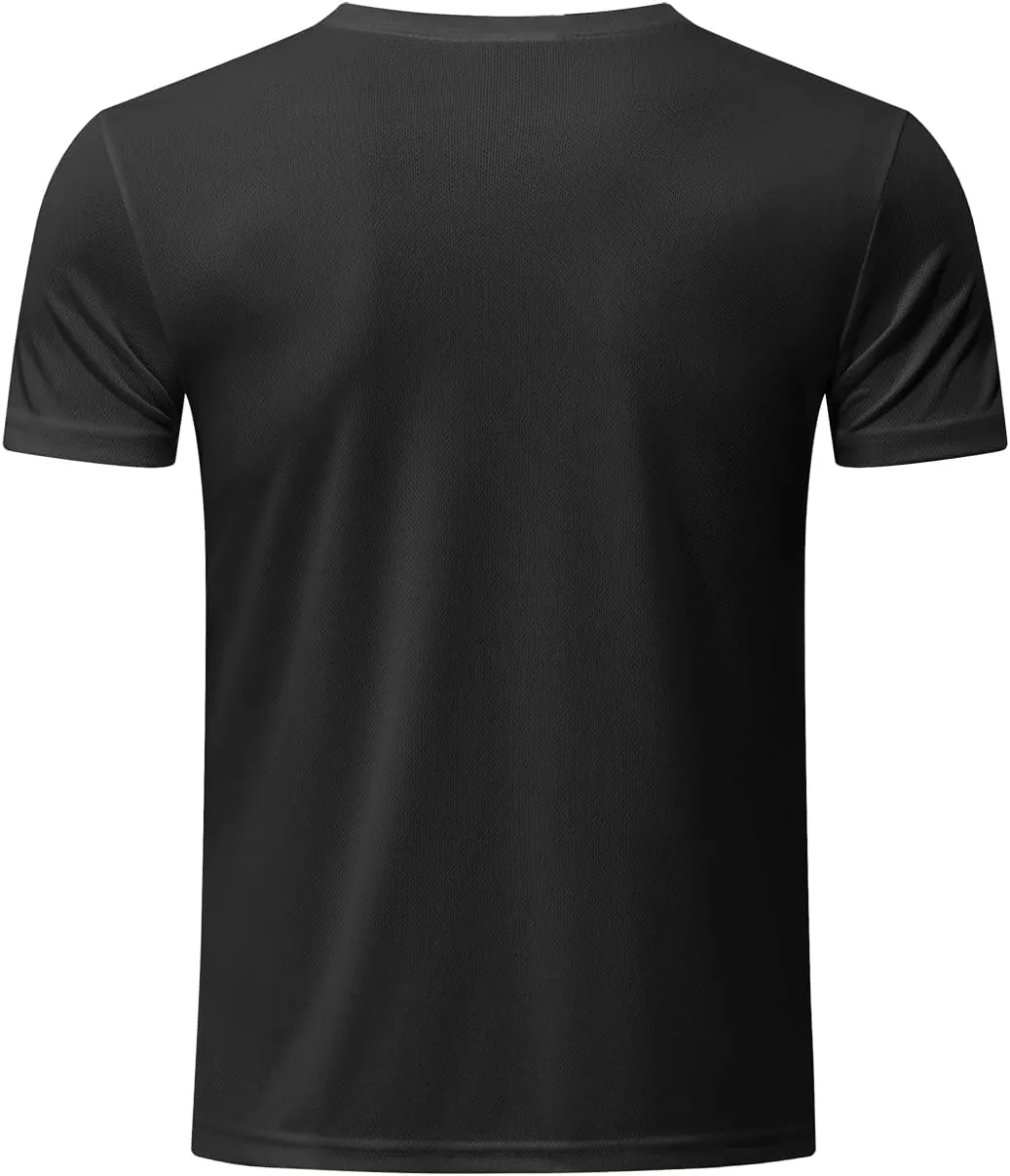 TanBridge 5 Pack Men's Athletic T Shirts Quick Dry Lightweight Short Sleeve Running Shirts for Running Workout Hiking Fishing