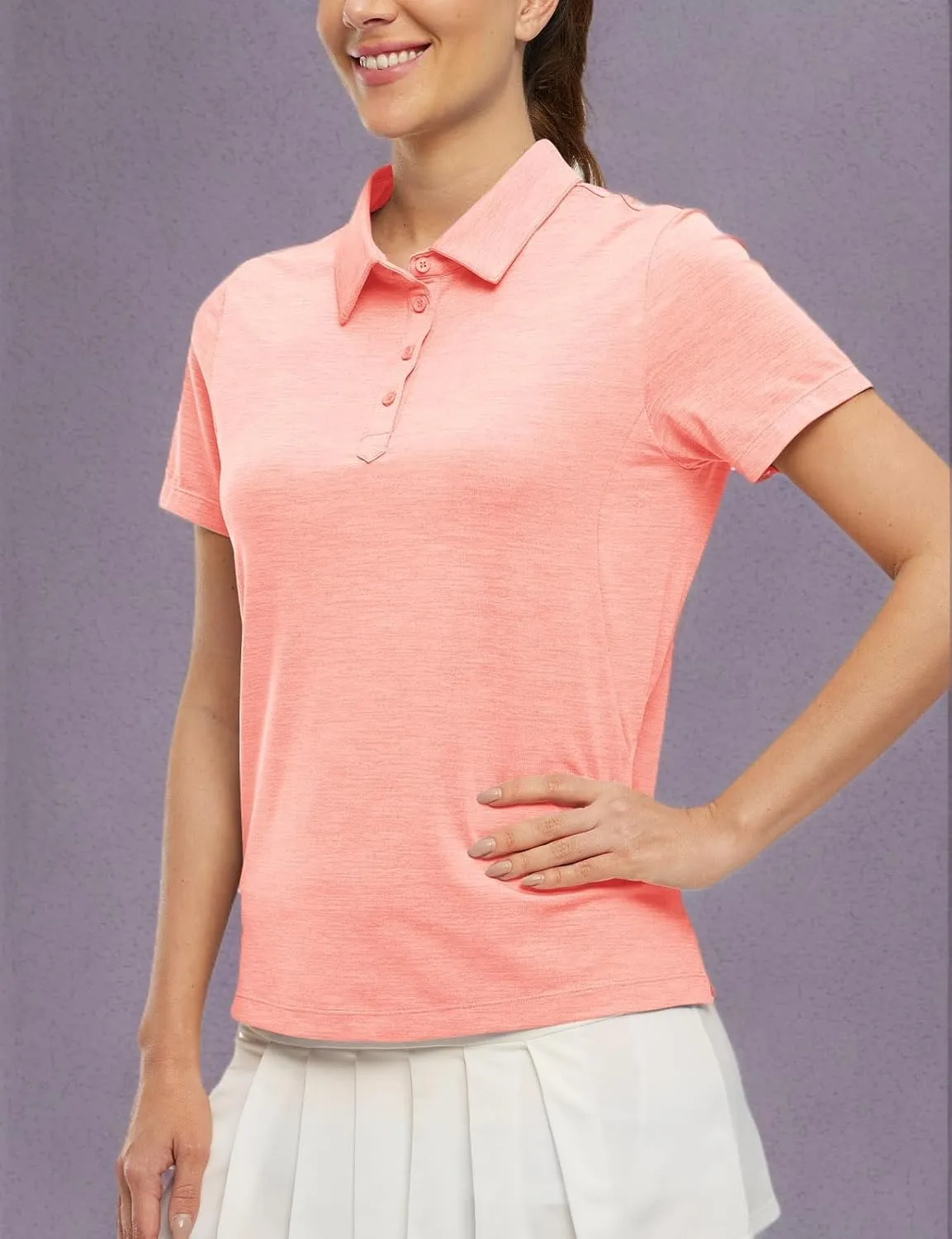 TBMPOY Women's Golf Polo Shirts Short Sleeve UPF 50  Dry Fit Athletic Tennis T-Shirts Zip Up Athletic Sports Shirt