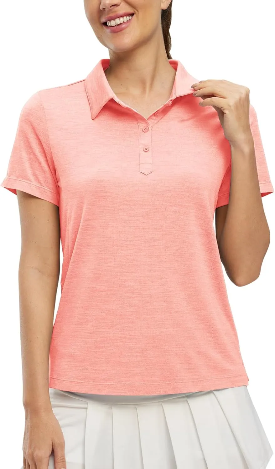 TBMPOY Women's Golf Polo Shirts Short Sleeve UPF 50  Dry Fit Athletic Tennis T-Shirts Zip Up Athletic Sports Shirt