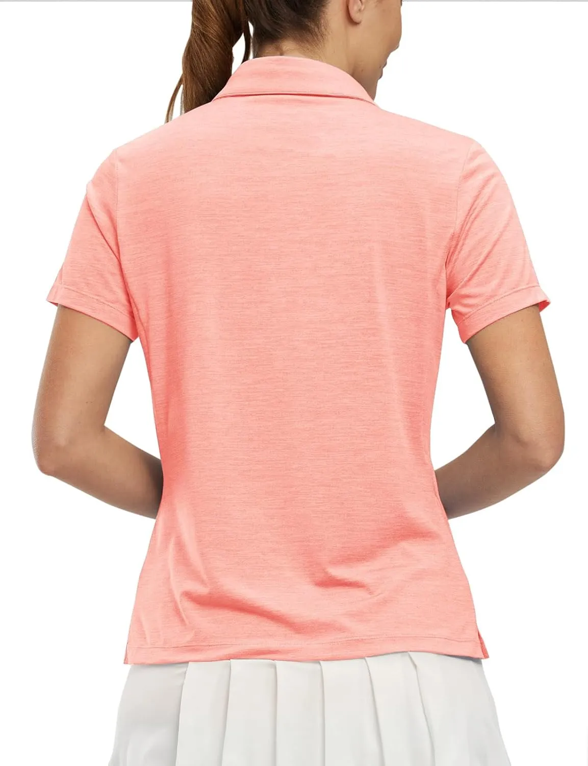 TBMPOY Women's Golf Polo Shirts Short Sleeve UPF 50  Dry Fit Athletic Tennis T-Shirts Zip Up Athletic Sports Shirt