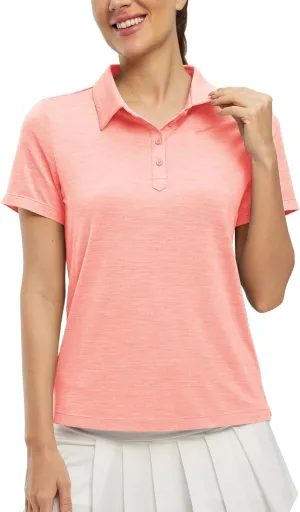 TBMPOY Women's Golf Polo Shirts Short Sleeve UPF 50  Dry Fit Athletic Tennis T-Shirts Zip Up Athletic Sports Shirt