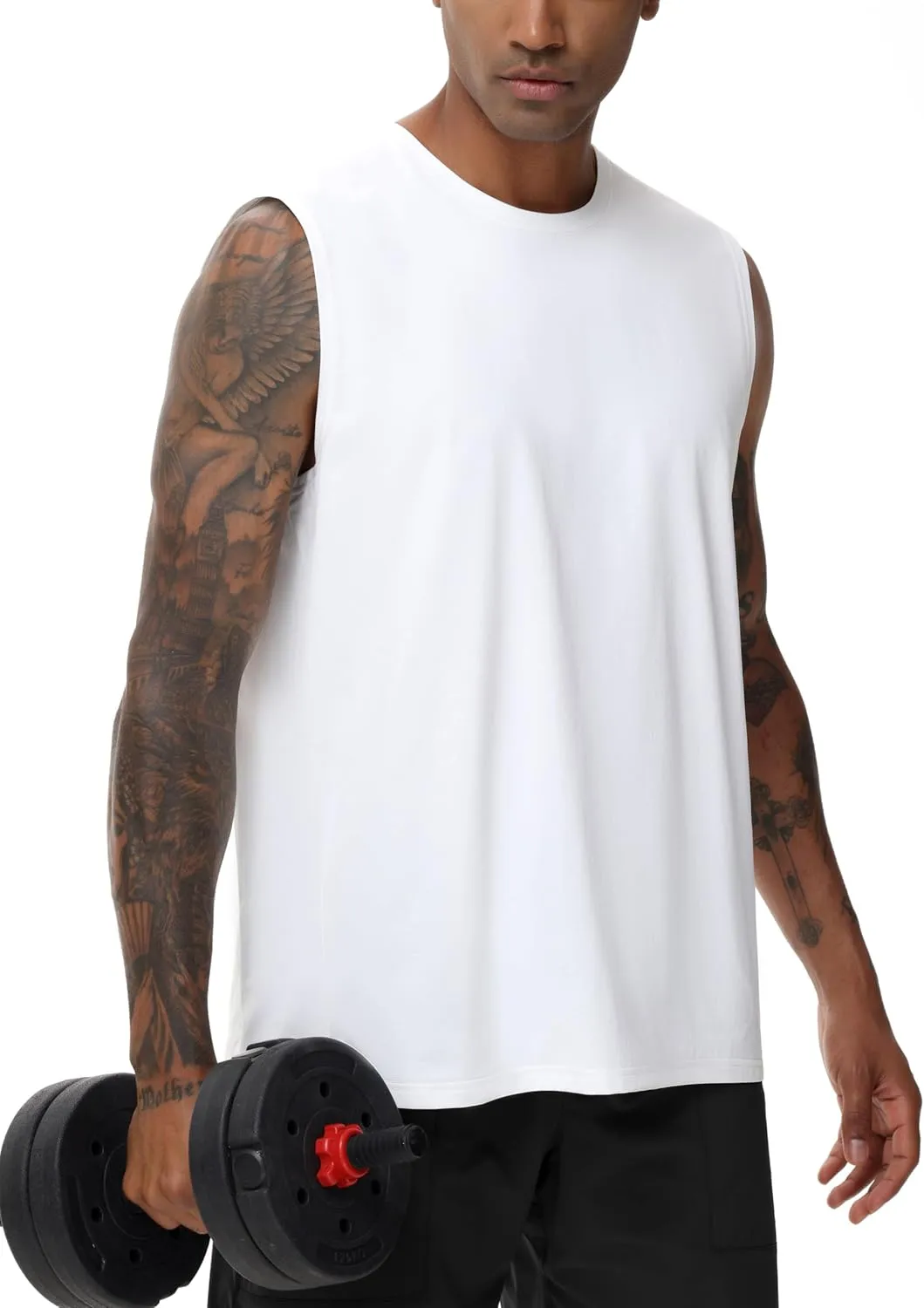 THE GYM PEOPLE Men's Workout Tank Top UPF 50  Sleeveless Quick Dry Athletic Shirts Casual Running Muscle Shirts