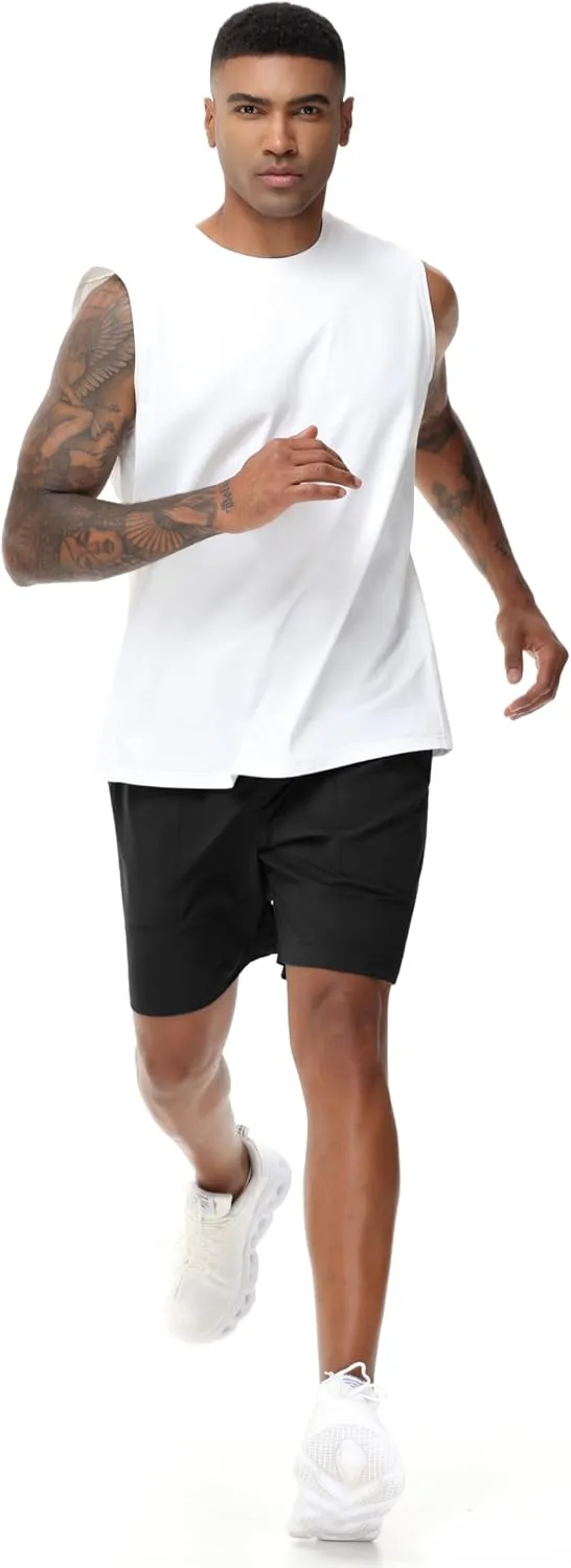 THE GYM PEOPLE Men's Workout Tank Top UPF 50  Sleeveless Quick Dry Athletic Shirts Casual Running Muscle Shirts