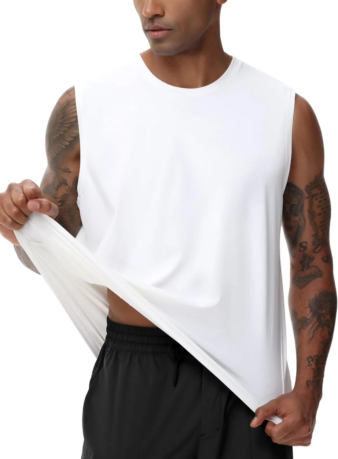 THE GYM PEOPLE Men's Workout Tank Top UPF 50  Sleeveless Quick Dry Athletic Shirts Casual Running Muscle Shirts