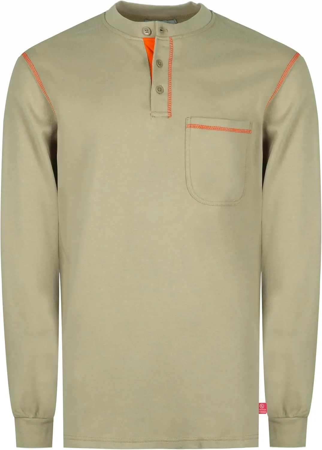 TICOMELA FR Shirts for Men Flame Resistant Shirt NFPA2112/CAT2 7oz Fire Retardant Men's Long Sleeve Henley Shirts