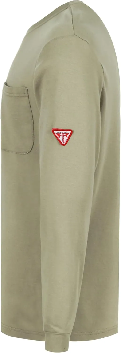 TICOMELA FR Shirts for Men Flame Resistant Shirt NFPA2112/CAT2 7oz Fire Retardant Men's Long Sleeve Henley Shirts