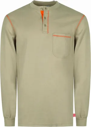 TICOMELA FR Shirts for Men Flame Resistant Shirt NFPA2112/CAT2 7oz Fire Retardant Men's Long Sleeve Henley Shirts