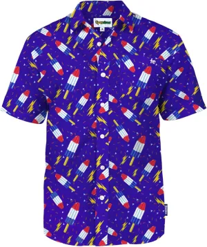 Tipsy Elves Patriotic Shirts for Men - USA Short Sleeve Button Up American Flag Shirts for Men for 4th of July