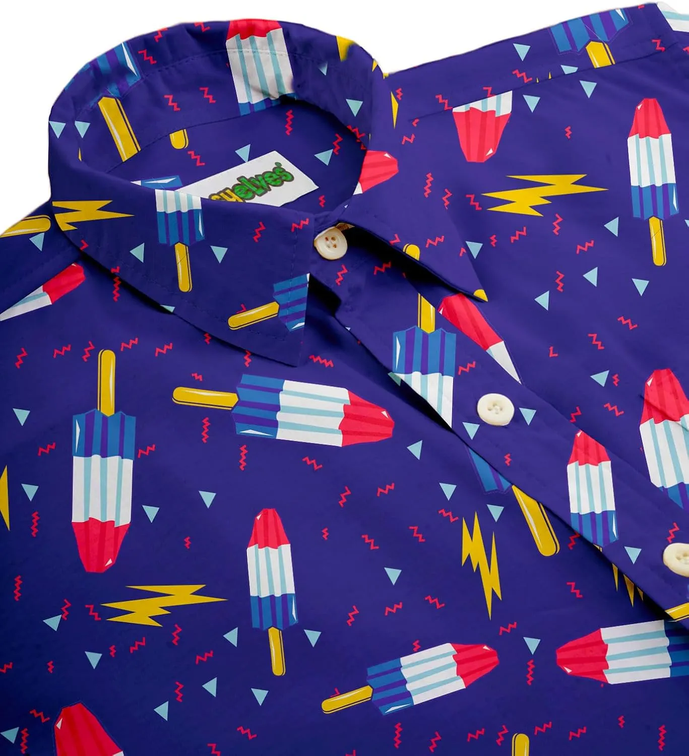 Tipsy Elves Patriotic Shirts for Men - USA Short Sleeve Button Up American Flag Shirts for Men for 4th of July