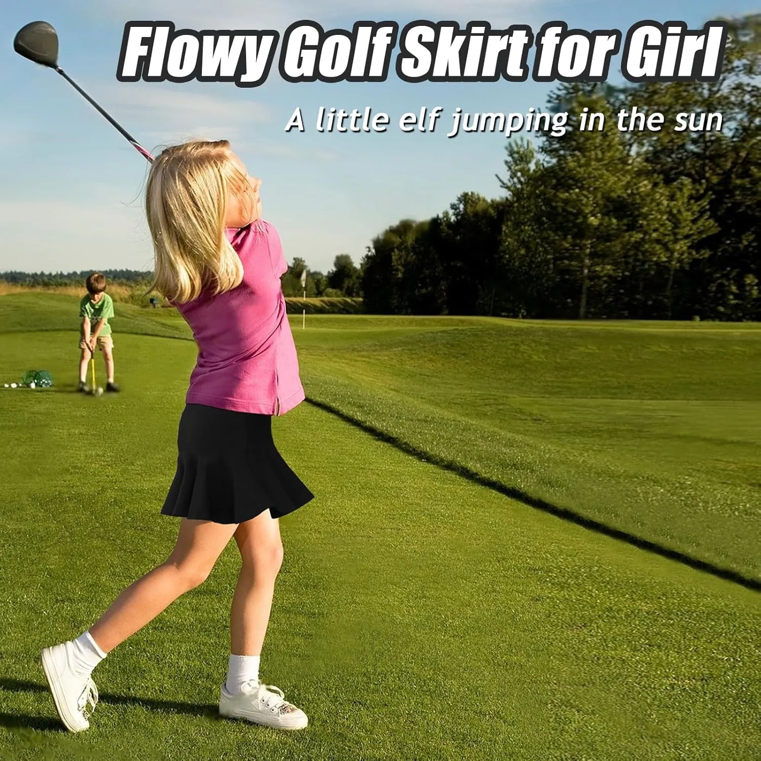 Toddler Girls Skirts Skorts Pleated Uniform Skirts Built in Shorts Stretchy Tennis Skort Athletic Flowy Skater Skirt for Girl