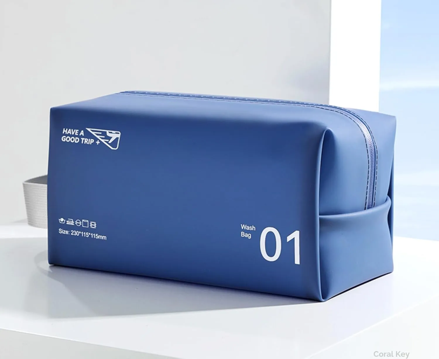 Toiletry Bag Hanging  Waterproof Travel Cosmetic Organizer for Men & Women  Ideal for Beach & Gym Use by Coral Key(Dark Blue)