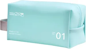 Toiletry Bag Hanging  Waterproof Travel Cosmetic Organizer for Men & Women  Ideal for Beach & Gym Use by Coral Key.(Light Blue)