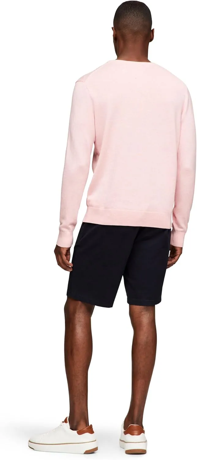 Tommy Hilfiger Men's Cotton Solid Crewneck Sweater Lightweight Pullover, Also Available in Big & Tall