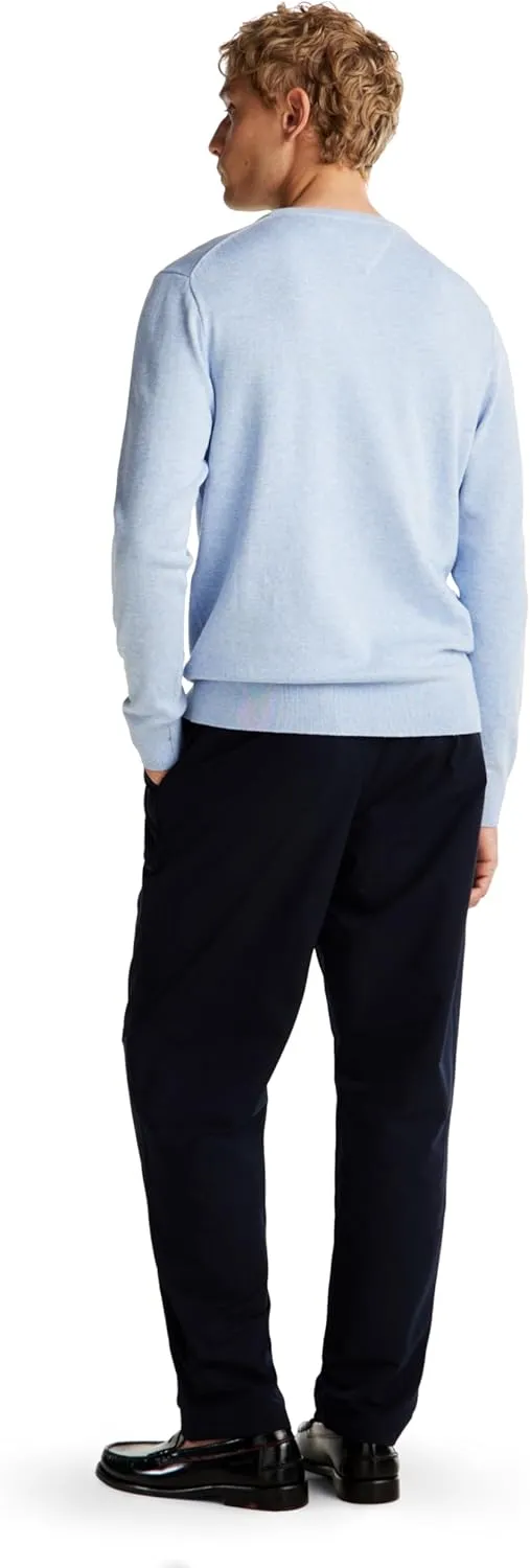 Tommy Hilfiger Men's Cotton Solid Crewneck Sweater Lightweight Pullover, Also Available in Big & Tall
