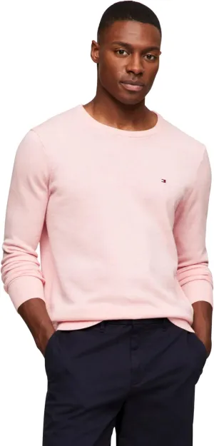 Tommy Hilfiger Men's Cotton Solid Crewneck Sweater Lightweight Pullover, Also Available in Big & Tall