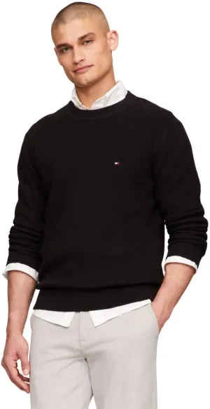Tommy Hilfiger Men's Waffle Knit Crewneck Sweater Lightweight Pullover, Also Available in Big & Tall