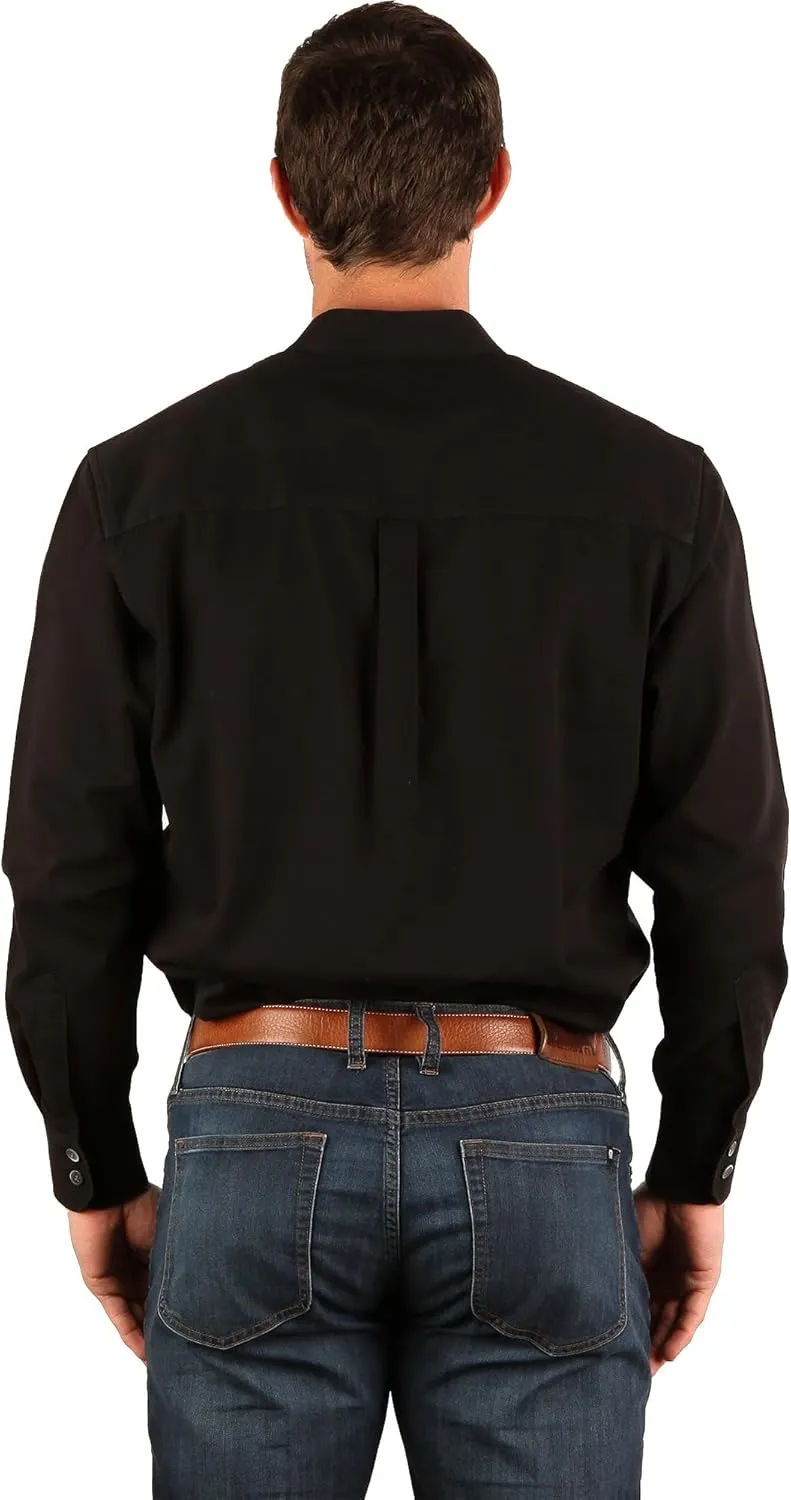 Traditional Irish Grandfather Shirt, Men's Casual Long Sleeve Button Down Collarless Dress Shirt