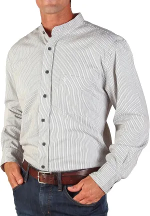 Traditional Irish Grandfather Shirt, Men's Casual Long Sleeve Button Down Collarless Dress Shirt