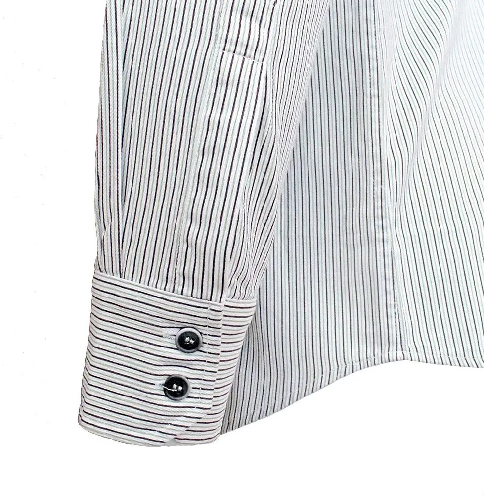 Traditional Irish Grandfather Shirt, Men's Casual Long Sleeve Button Down Collarless Dress Shirt