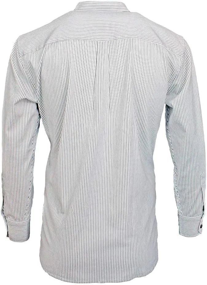Traditional Irish Grandfather Shirt, Men's Casual Long Sleeve Button Down Collarless Dress Shirt